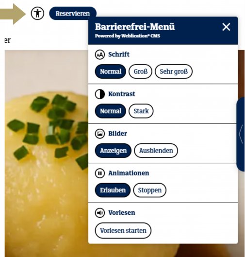 Barrierefrei-Menü